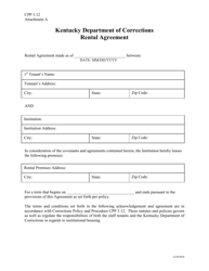 Attachment A &quot;Rental Agreement&quot; - Kentucky