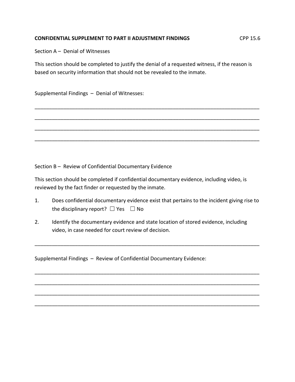 Confidential Supplement to Part II Adjustment Findings - Kentucky, Page 1