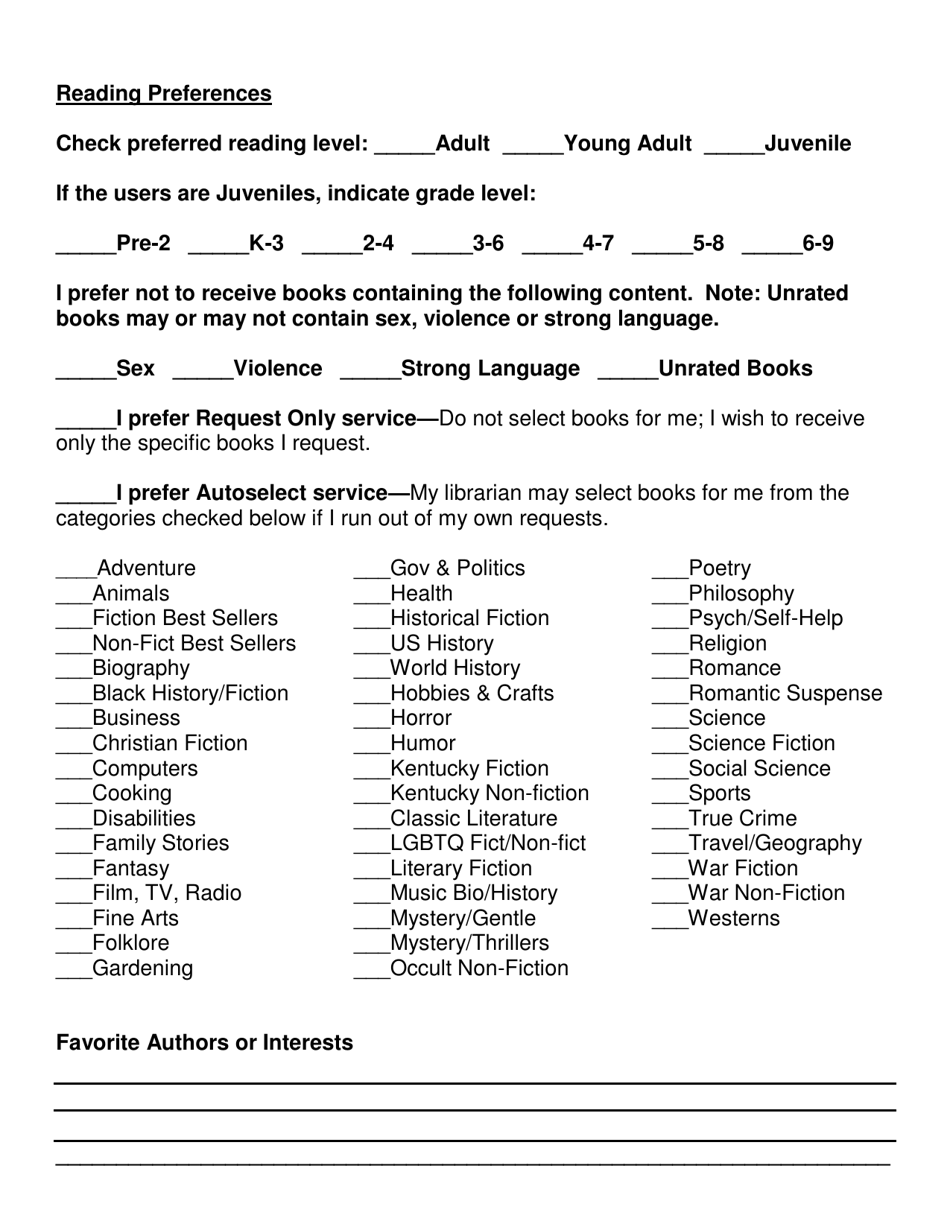 Kentucky Talking Book Library Service Institutional Application - Kentucky, Page 6