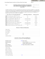 Form SLDO-1 Notification of Intent to Finance and Application for Debt Approval - Kentucky