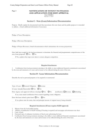 Form SLDO-1 Notification of Intent to Finance and Application for Debt Approval - Kentucky, Page 2
