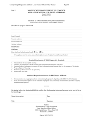 Form SLDO-1 Notification of Intent to Finance and Application for Debt Approval - Kentucky, Page 3