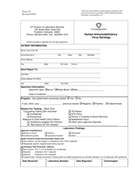 Document preview: Form 197 Human Immunodeficiency Virus Serology - Kentucky