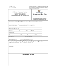 Document preview: Lab Form 212 Prenatal Profile - Kentucky