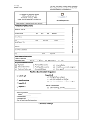 Document preview: Lab Form 213 Serodiagnosis - Kentucky