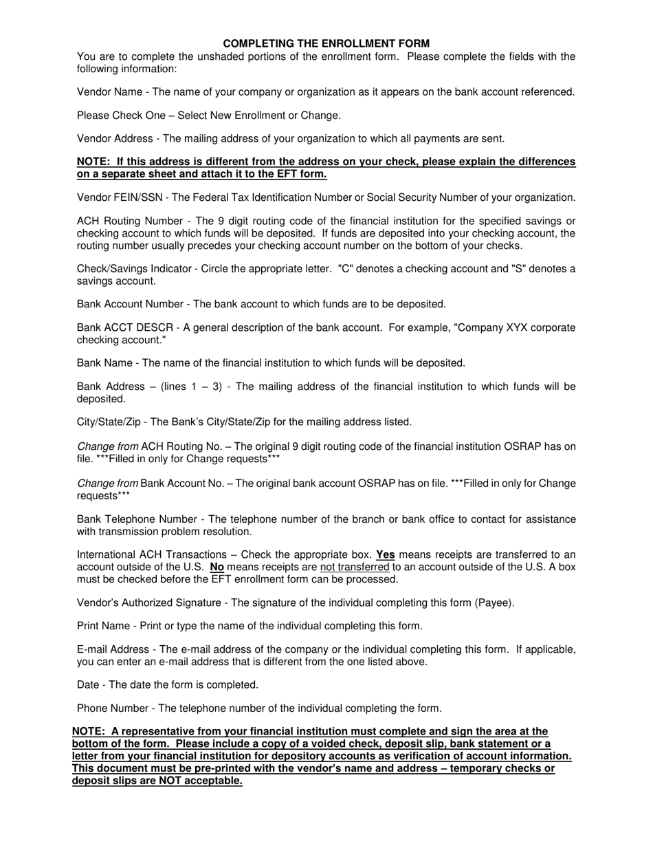 Electronic Funds Transfer Enrollment Form - Louisiana, Page 3