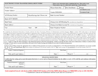 Electronic Funds Transfer Enrollment Form - Louisiana, Page 4
