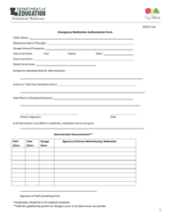 Emergency Medication Authorization Form - Louisiana