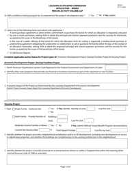 Form SBC021 Application - Bonds Private Activity Volume Cap - Louisiana, Page 3