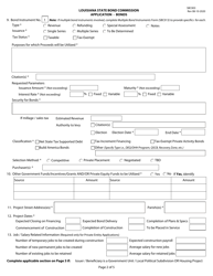 Form SBC003 Application - Bonds - Louisiana, Page 2