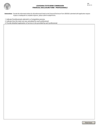 Document preview: Form SBC002 Financial Disclosure Form - Professionals - Louisiana