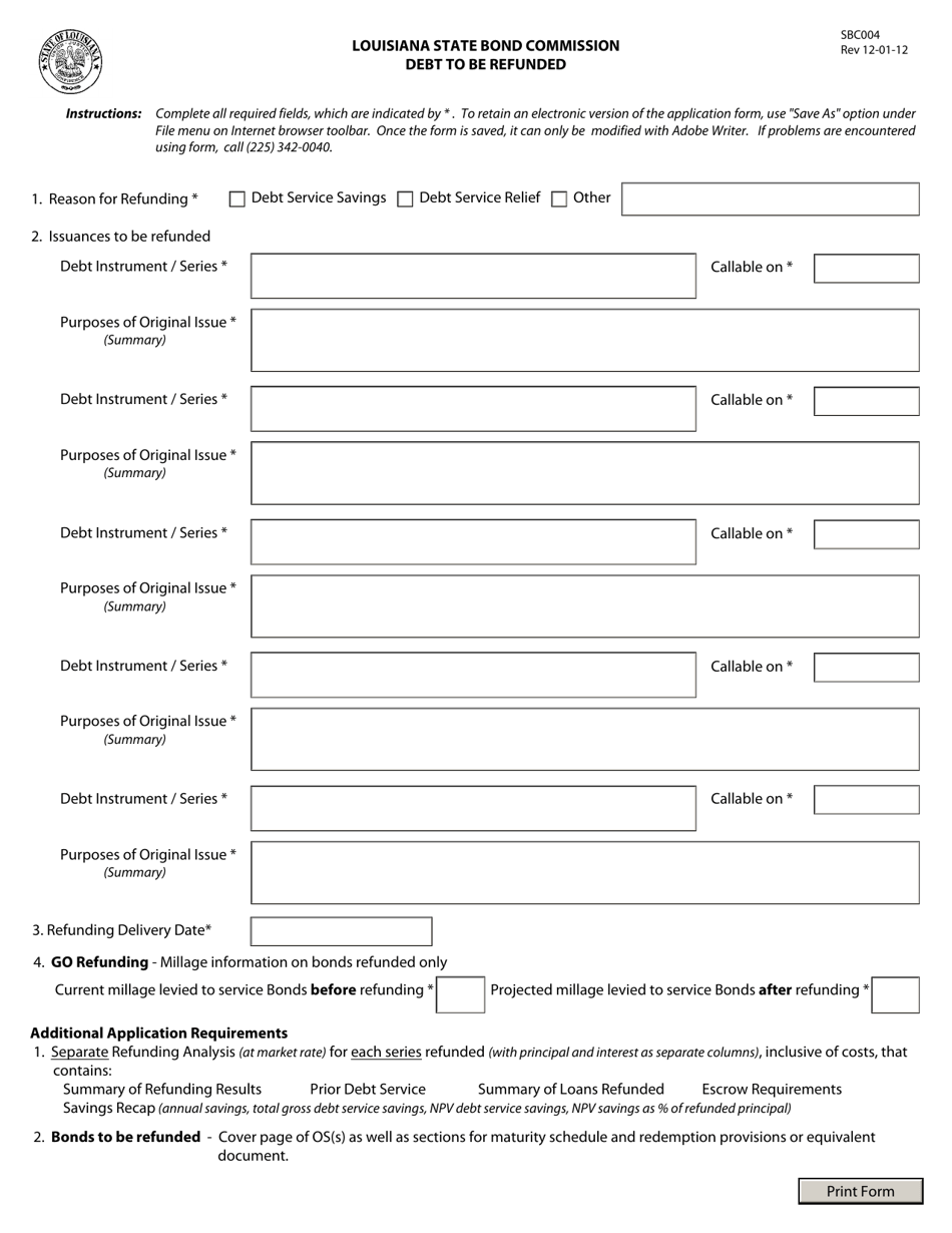 Form SBC004 - Fill Out, Sign Online and Download Fillable PDF ...