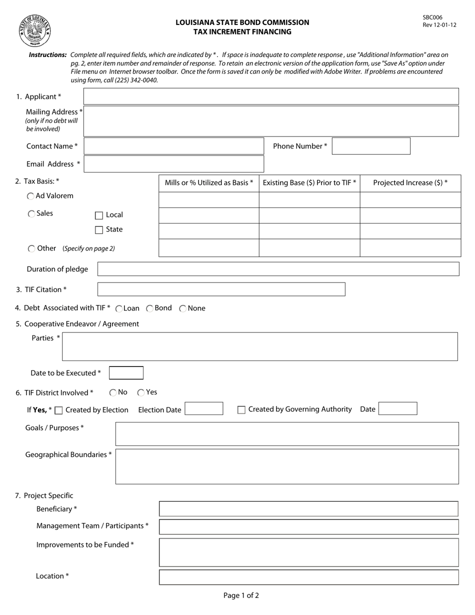 Form SBC006 - Fill Out, Sign Online and Download Fillable PDF ...