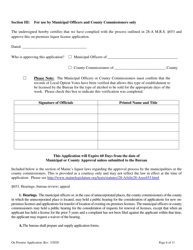 Application for an on-Premises License - Maine, Page 8
