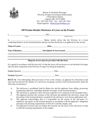 Document preview: Off Premise Retailer Disclosure of Lessee on the Premise - Maine