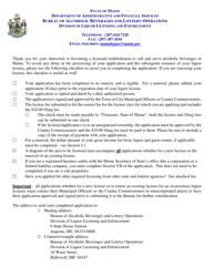 Application for a Public Service License - Maine