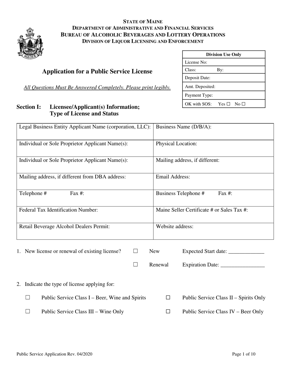 Application for a Public Service License - Maine, Page 3