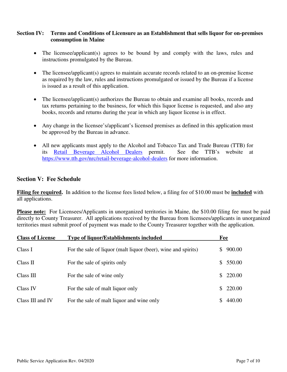 Application for a Public Service License - Maine, Page 9