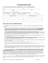 Application for a New or Renewal of a Farmers&#039; Market Authorization - Maine, Page 2
