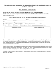 Application for a Byob Permit - Maine, Page 2