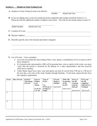 Application for Retail or Agency Store Taste-Testing Event Permit - Maine, Page 2