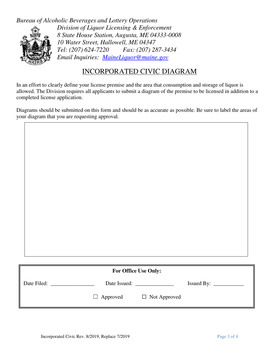 Application for License for Incorporated Civic Organization - Maine, Page 3