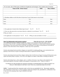 Direct Shipper License Application - Maine, Page 3