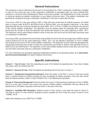 Form 1120ME Schedule NOL Schedule for Calculating Net Operating Loss (Nol) Recapture Subtraction Modification - Maine, Page 2