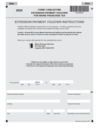 Document preview: Form 1120B-EXT/ME Extension Payment Voucher for Maine Franchise Tax - Maine, 2020