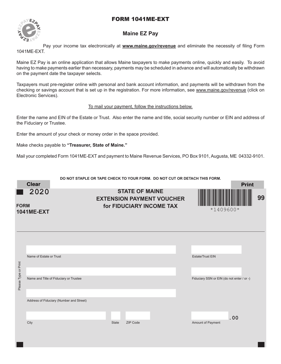 Form 1041MEEXT Download Fillable PDF or Fill Online Extension Payment