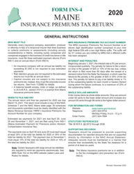 Form INS-4 &quot;Insurance Premiums Tax Return&quot; - Maine, 2020