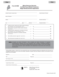 Document preview: Form 841ME Certified Visual Media Production Wage Reimbursement Application - Maine