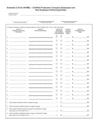 Form 841ME Certified Visual Media Production Wage Reimbursement Application - Maine, Page 2