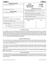 Form 1099ME Maine Pass-Through Withholding - Maine