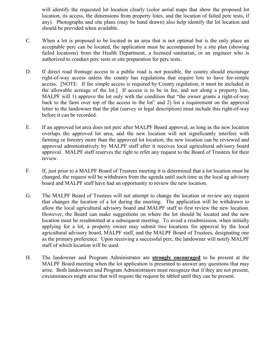 Application for Family Lot Exclusion - Maryland, Page 4