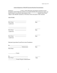 Maryland Agricultural Land Preservation Foundation Form for Baseline Documentation - Maryland, Page 6