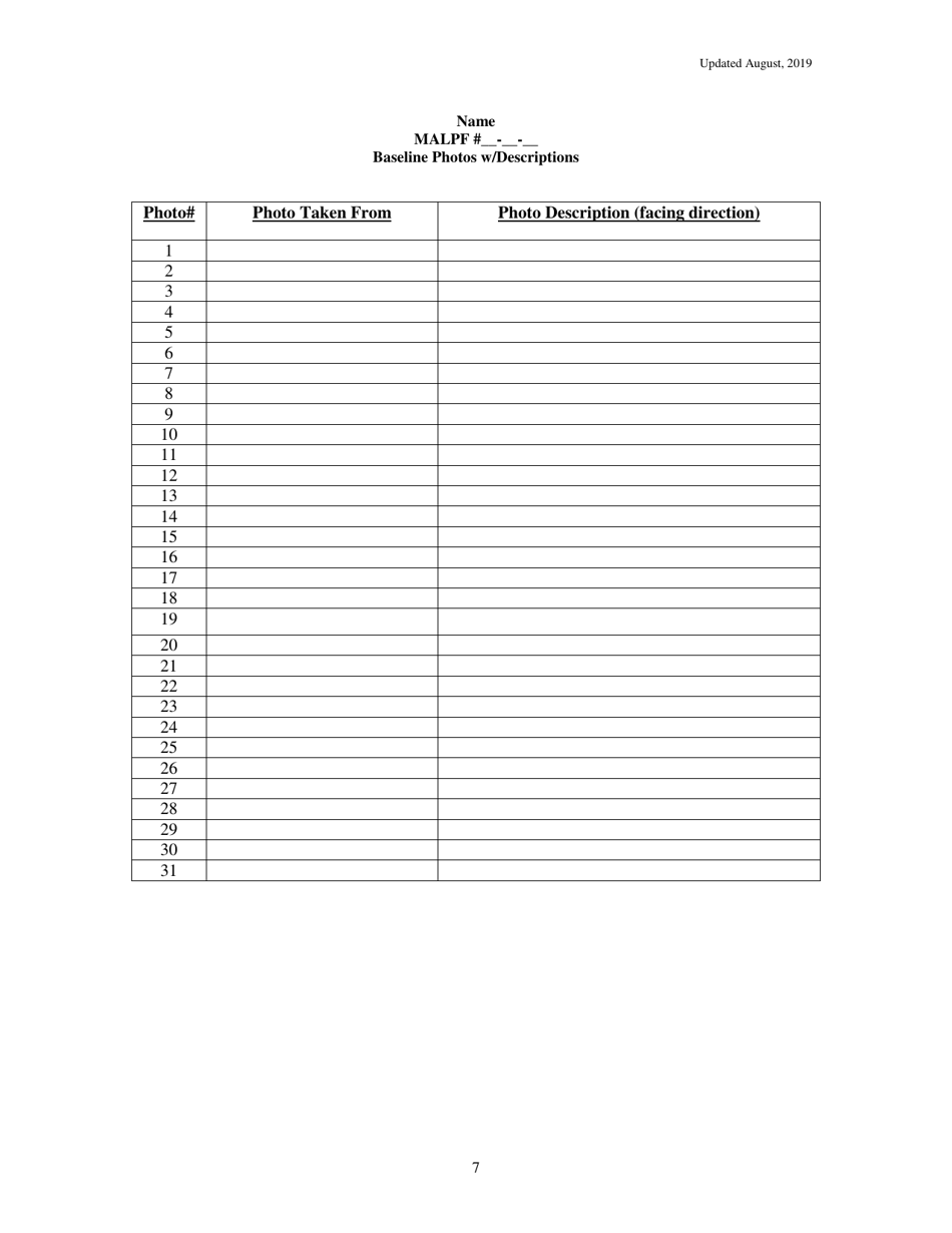 Maryland Agricultural Land Preservation Foundation Form for Baseline Documentation - Maryland, Page 7