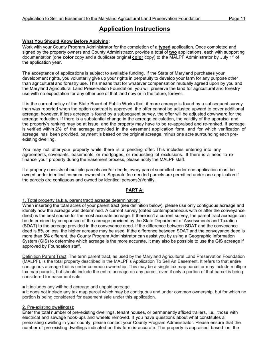 Application to Sell an Easement - Maryland, Page 11