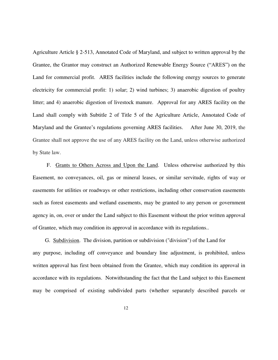 Deed of Easement - Maryland, Page 12