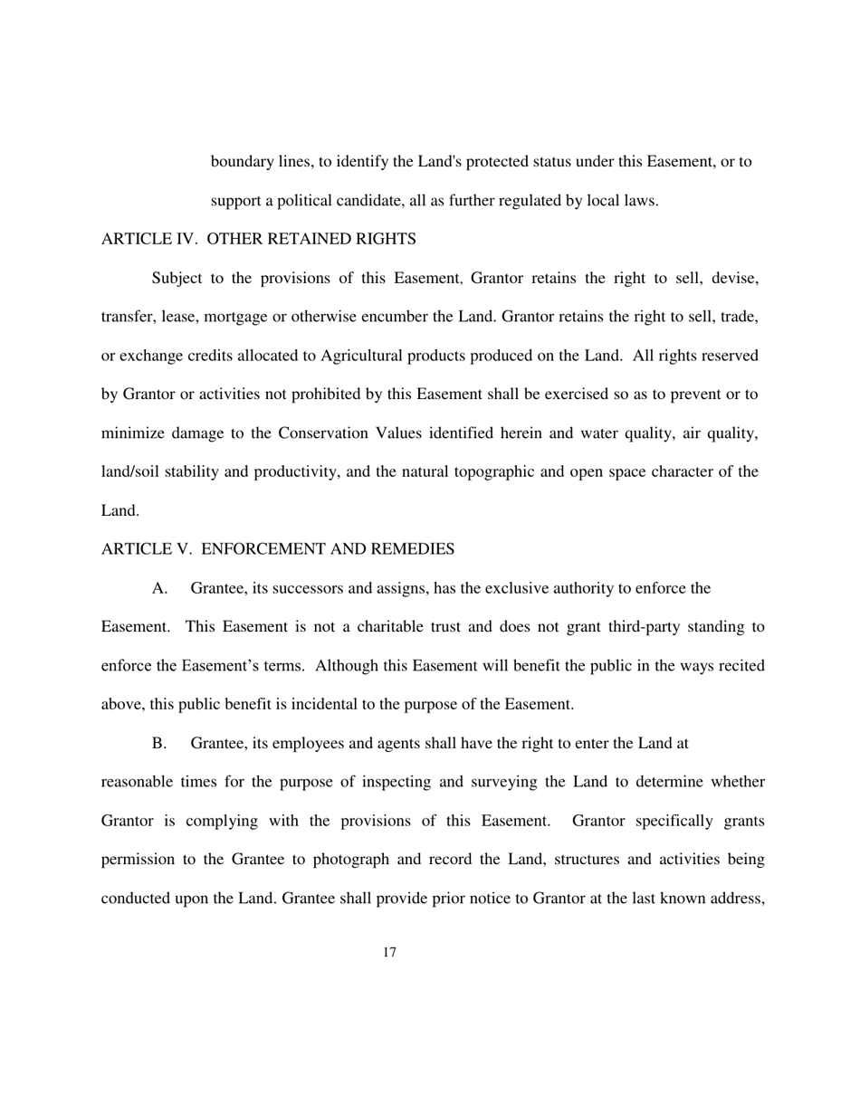Deed of Easement - Maryland, Page 17