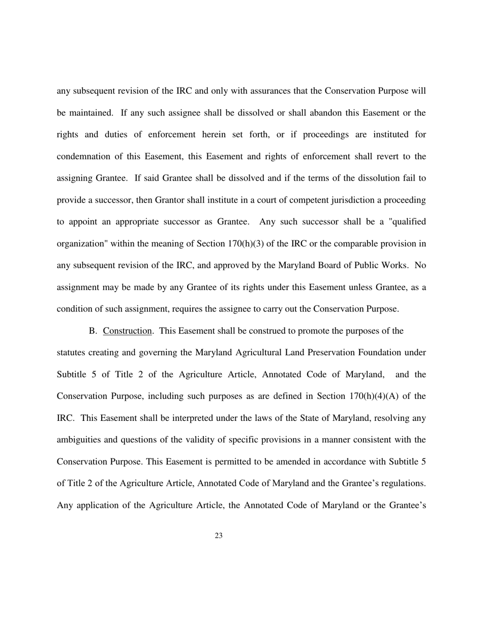 Deed of Easement - Maryland, Page 23