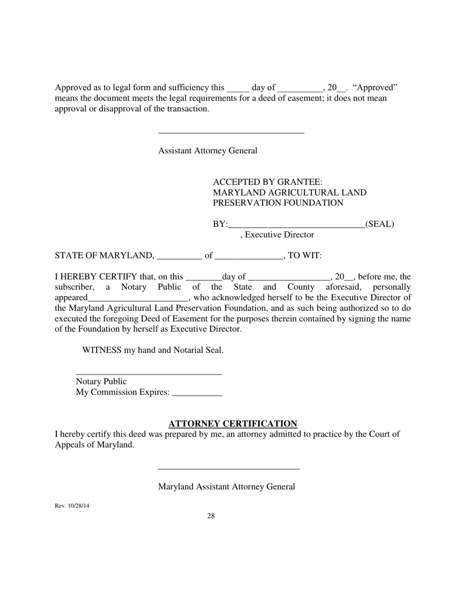 Deed of Easement - Maryland, Page 28