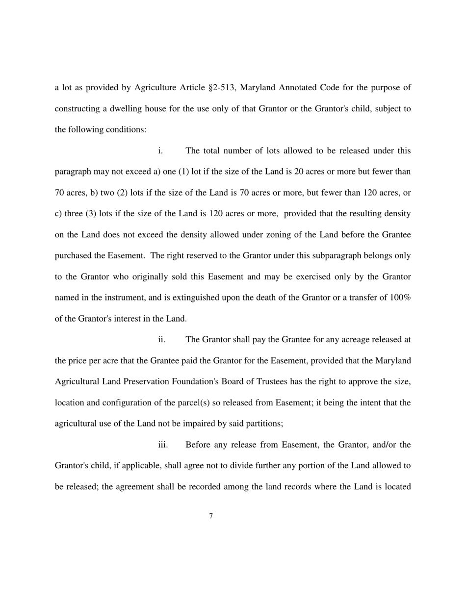 Deed of Easement - Maryland, Page 7