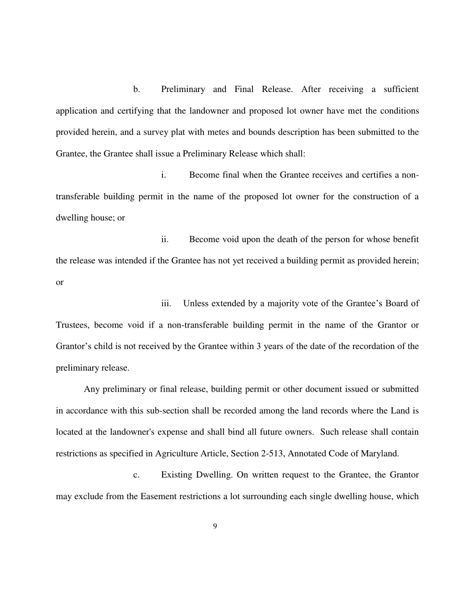 Deed of Easement - Maryland, Page 9