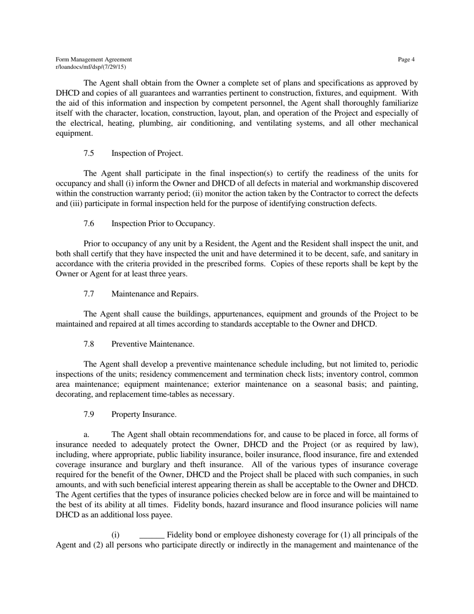 Management Agreement - Maryland, Page 4