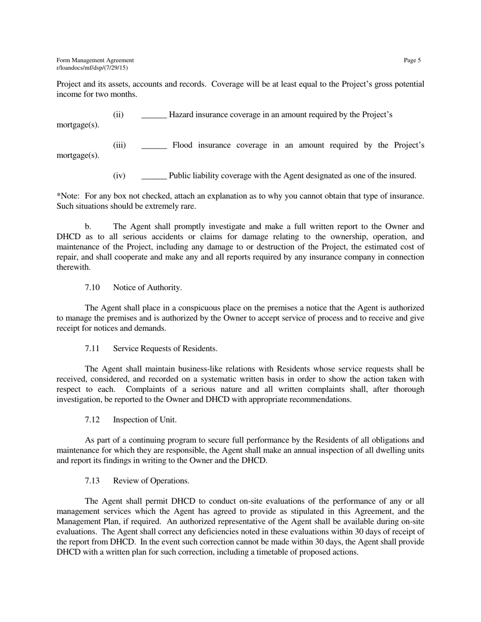 Management Agreement - Maryland, Page 5
