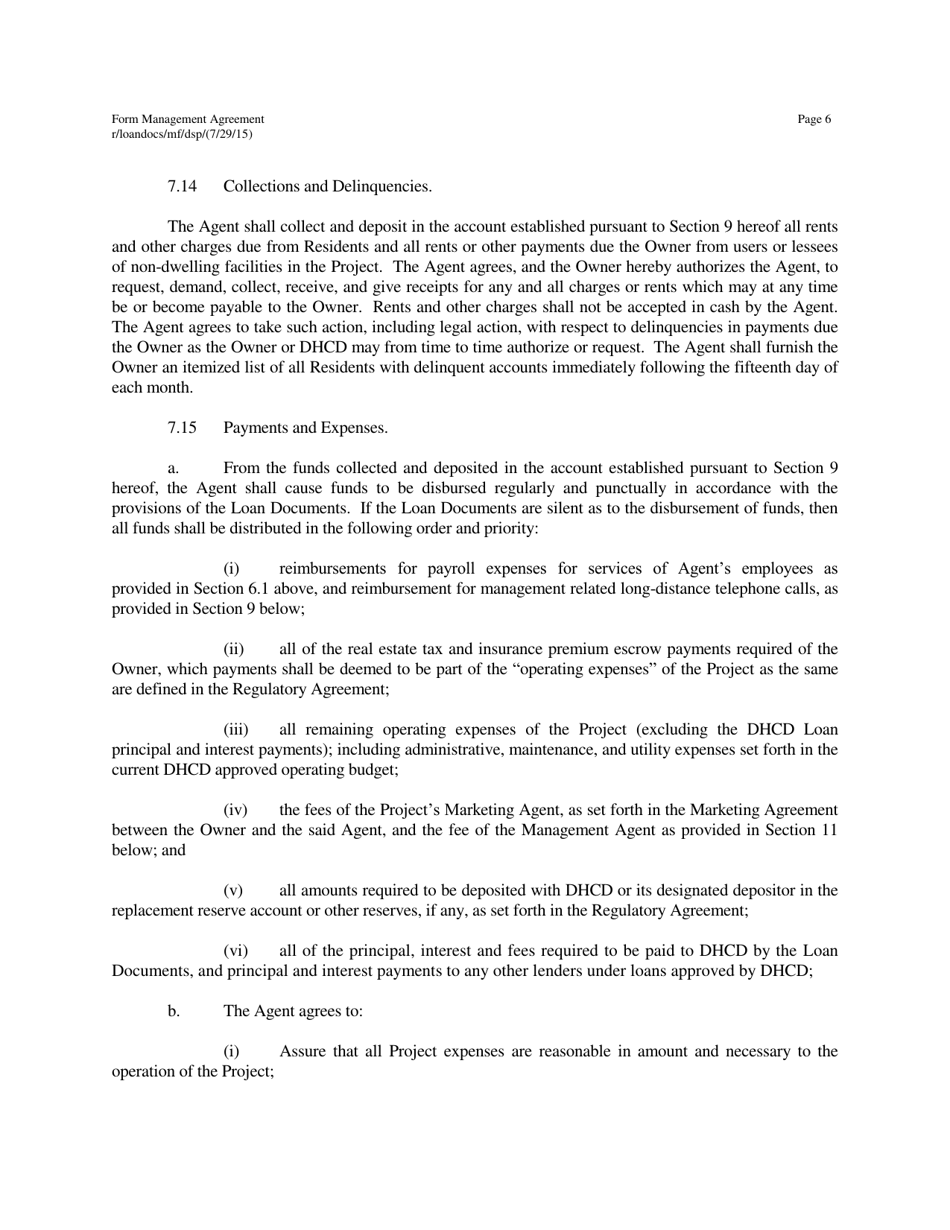 Management Agreement - Maryland, Page 6
