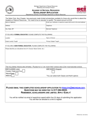 Form PR5300 &quot;Scholarship Application&quot; - Michigan