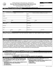 Form PR8031 Natural River Program Zoning Permit Application - Michigan
