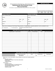 Form PR4351 &quot;Underground Gas Storage Lease Application Fees&quot; - Michigan